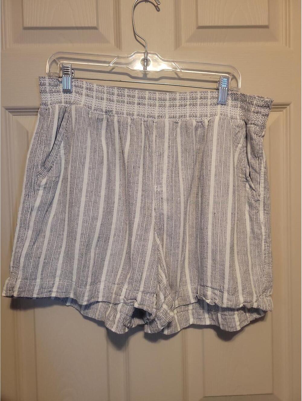 BRIGGS Lightweight Striped Casual Shorts with Elastic Waistband
